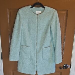 Classic-Wool blend mint colored zip up front jkt Sz 4.